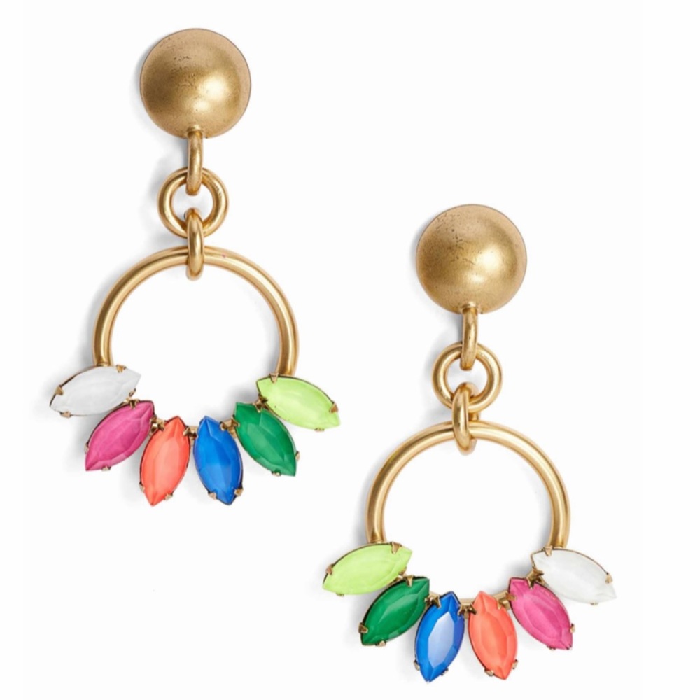 Loren Hope Edie Crystal Hoop Drop Earrings